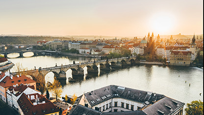 Letecký pohled na Prahu